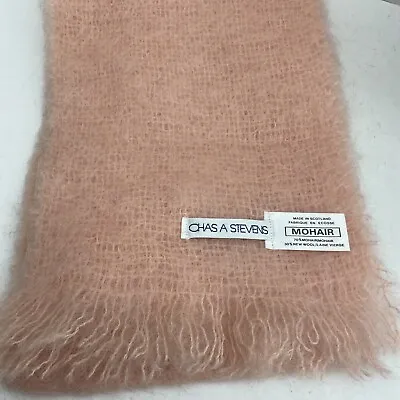 Vtg Mohair Scarf Chas. A Stevens Light Peach  56 X 8.5 In  Scotland • $19.99