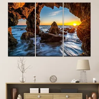 Malibu Sea Scenery 3 Piece Canvas Print Wall Art Poster Home Decoration • $33.19