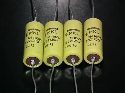 Four 4 NOS Vintage Siemens MKL Capacitors 1mfd 160V Klangfilm West Germany 70s • $14.95