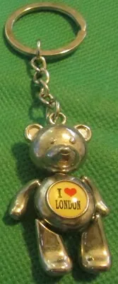 Metal ROBOT TEDDY Bear I LOVE LONDON Keyring Key Chain Keychain 2   • $19.99