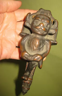 $225 • Buy Antique England 1890's Rare Large Lincoln Bronze Gargoyle Devil Door Knocker 6  