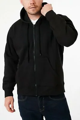 Men's Zip Up Plain Casual Wear Gym Wear Hooded Top • £9.95