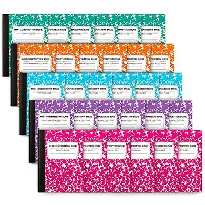 Feela Mini Composition Notebook Cute 30 Pack 5 Pastel Colors Narrow Ruled Mi... • $35.19