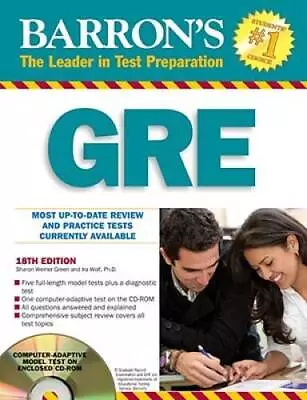 Barrons GRE - Paperback By Weiner Green Sharon - GOOD • $6.38