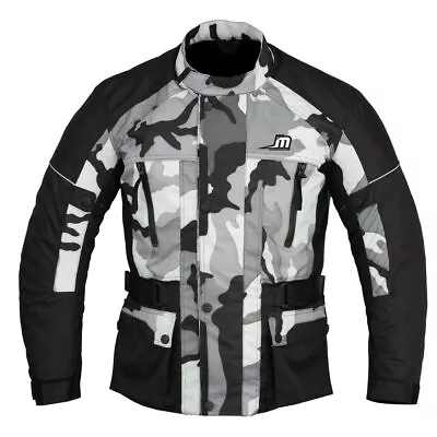 Mens Motorcycle Camoflage Jacket Motorbike Grey Camo  Waterproof With Ce Armour • $61.65
