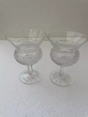 Edinburgh Crystal Plain Thistle Sherbet/champagne X 2 Glasses No Back Stamp • £21