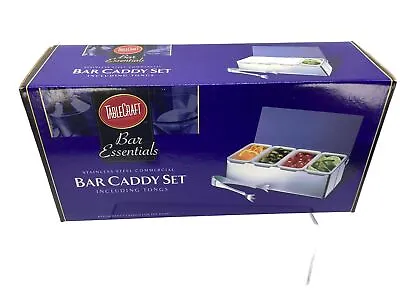 TableCraft Bar Essentials 4 Compartment Bar Caddy Set With Tongs • $12.99