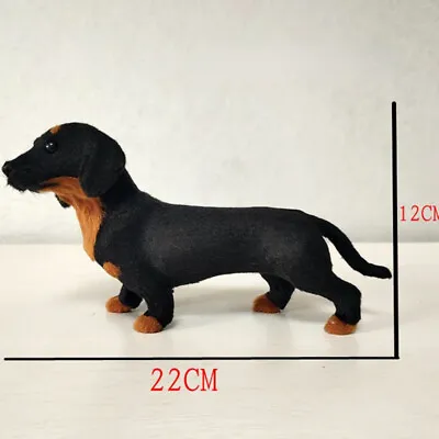 Fairy Garden Lifelike Black Dachshund Puppies Little Dogs Animals Home Decor • $17.77