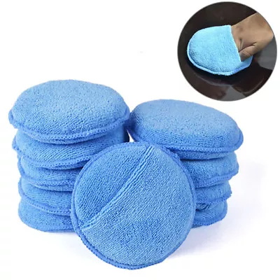 Microfiber Wax Applicator Pad 5  Ultra Soft With Finger Pocket Polish For W'WR • $1.51