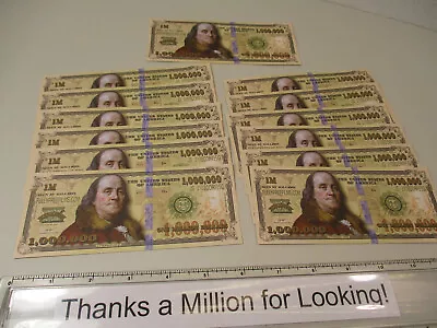 Lot Of (12) One Million Dollar Bill Gospel Tract Pack $1000000 Tracts NEW • $2.97
