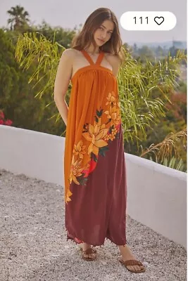 Farm Río Anthropologie Halter Maxi Cover-Up Dress Size S • $110