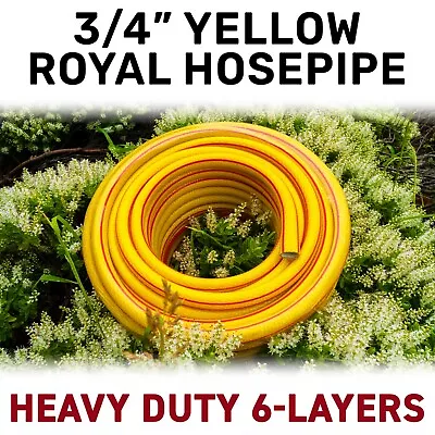 3/4  Garden Hosepipe Reinforced Reel 6-Layer Outdoor Pipe 1m-50m Heavy Duty UK • £2.99