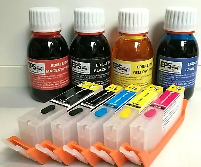 EPS Edible Ink Set & Refillable Cartridges For Canon IP7250 IX6850 Printers  • £23.95