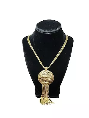 Vintage Monet Gold Tone Jellyfish Tassell Necklace • $69.95