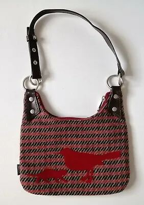 £6.50 • Buy MEXX | Tweed Wool Kids Small Hand Bag / Purse / Pouch - Brown Black Red Bird Cat