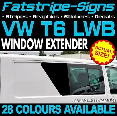 To Fit VW T6 LWB WINDOW EXTENDER STICKERS GRAPHICS DECALS CAMPER VAN MOTORHOME • £27.49