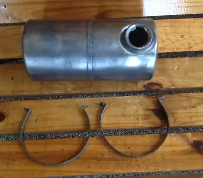 Vintage Round Metal Fuel Tank With Straps 8 1/2  Long 4 1/4  In Diameter No Cap • $15.99