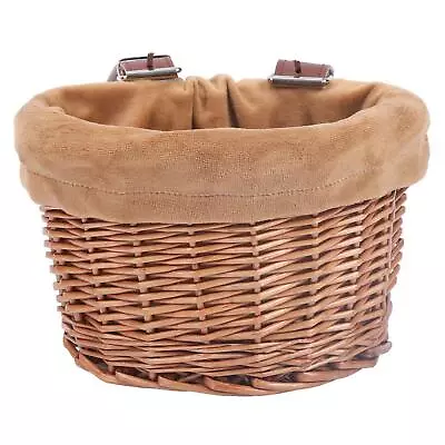 Kid's Bike Basket For Girls Front Bike Accessories Small Woven Wicker Bicycle • $34.35