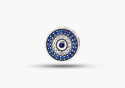 DORA&DORA Moment Blue Sparkling Pave Round Charm 925 SILVER • $19.99