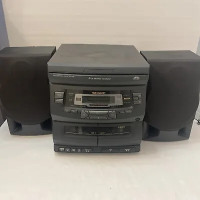 Sharp CD-C406 Mini Component System Stereo System With 2 Speakers Works 1998 • $100