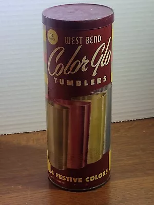 Vintage West Bend Aluminum Color Glo Tumblers Set Of 4 In Original Tube • $7