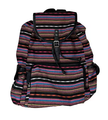 Mexican Blanket Backpack Unisex Woven Serape Baja Boho Bag Drawstring Hippie • $18.99