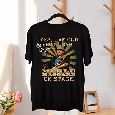 Merle Haggard Black Cotton T Shirt Gifl For Fan Men And Women • $20.99