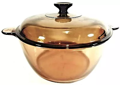 Vision Corning Ware 4.5 L. 5 Qt. Dutch Oven Pot With Lid Amber Glass • $39.95