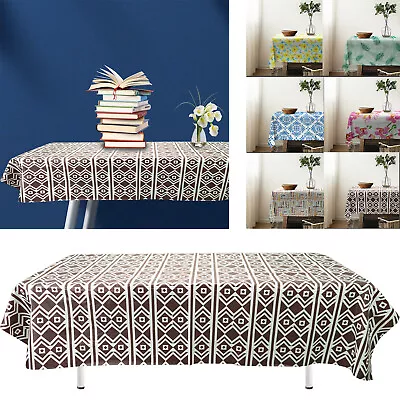 Vinyl Tablecloth Flannel Backed PVC Table Cover Waterproof Oil-Proof Wipeable • $8.99