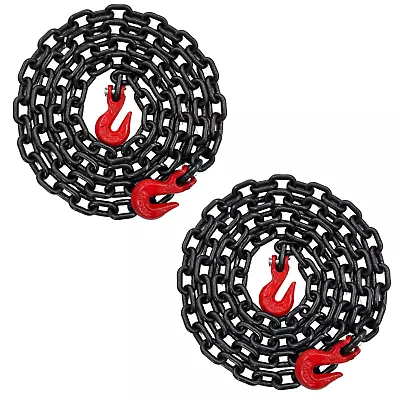 2PK Falcon Cargo 3/8 X12' G80 Tow Chain Transport Binder 7100LB Grab Hooks • $74.99