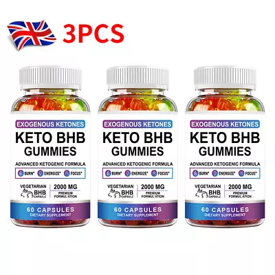 3pcs Keto BHB Gummies Fat Burn Carb Blocker Detox Weight Loss Slimming Cleansing • £18.99