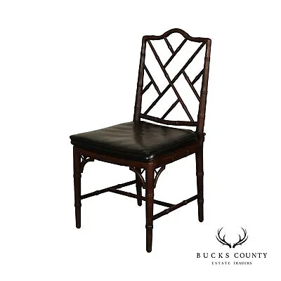 Chinese Chippendale Style Faux Bamboo Side Chair • $435