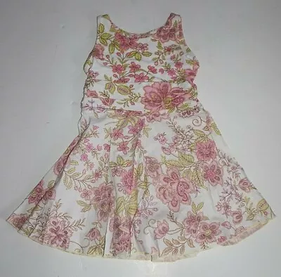 Mad Sky Pink White Green Floral Easter A Line Dress Sz 4  • $4