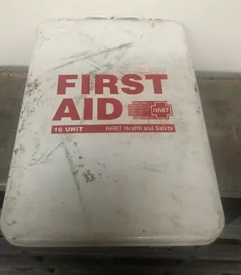 Vintage Hart Health And Safety 16 Unit Metal First Aid Kit Metal Case • $19.99