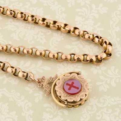 Antique 9ct Gold Watch Chain & Locket Fob • £1200