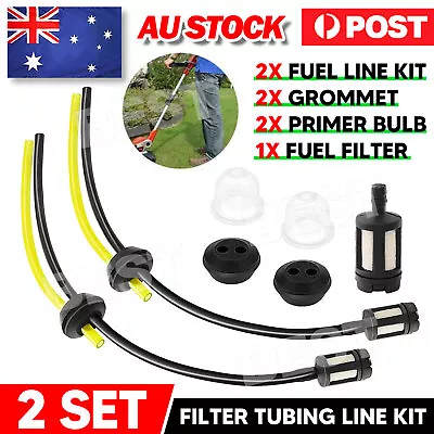 2 Set Whipper Snipper Line Trimmer Cutter Fuel Line Filter Hose Pipe Tank Kit AU • $6.45