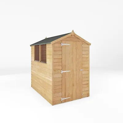 Waltons 6x4 Wooden Garden Shed Overlap Apex Single Door Windows Storage 6ft 4ft • £304.49