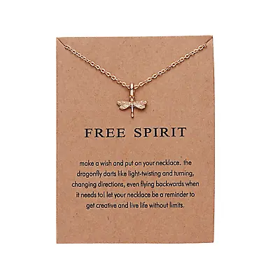 Free Spirit Dragon Family Couple Gold Women Lady Necklace Make A Wish Card Gift • £3.79