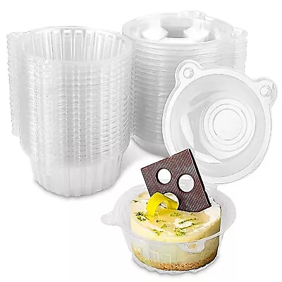 100X Clear Plastic Mini Cupcake Boxes Cake Packing Boxes Muffin Pod Dome Box Lid • $26.15