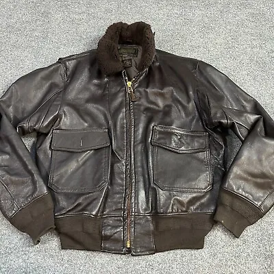 Sporty's Pilot Shop Jacket Brown 44 G-1 Leather WWII M-422 Flight • $159.92