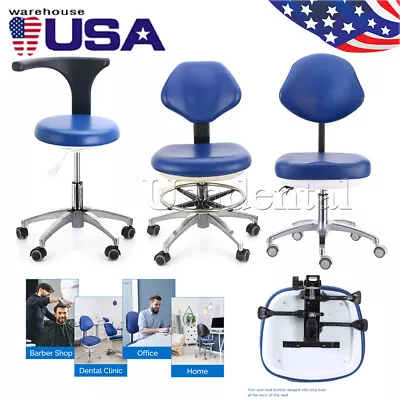 Dental Medical Mobile Chair Office Swivel Adjustable Rolling PU Leather Stool • $110.39