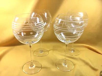 Mikasa Cheers Balloon Wine Glasses-LinesDots And Swirls - 4 • $36