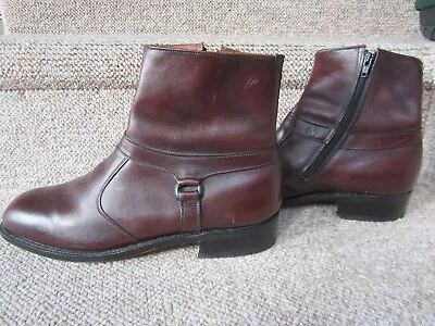 Wright Vintage Breather Ankle Boot Red/Brown Leather Zip Mens 9E WORN ONCE! WOW! • $89.99