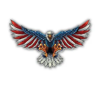 American Flag Bald Eagle Usa Made Decal Sticker 3m Truck Vehicle Window Wall Car • $3.49