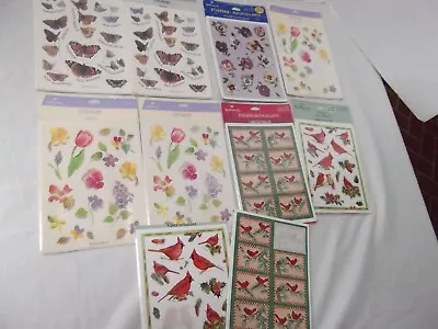 10 Pack 33 Full Sheet 6 Partial Nature Sticker Scrapbook Butterfly Flower Bird • $39.99