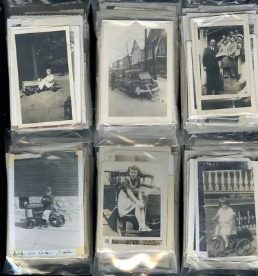 Lot Of 100 RANDOM VINTAGE OLD PHOTO SNAPSHOTS All Original Mostly B & W Or Sepia • $14.96