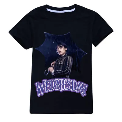 £6.65 • Buy 2023 Wednesday The Addams Family Kids Casual Short Sleeve Cotton T-shirt Tops
