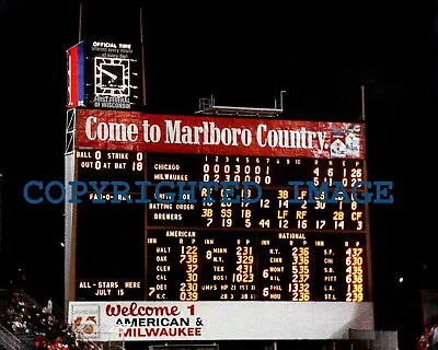 Milwaukee County Stadium Scoreboard July 12 1975 Hank Aaron Color 8x10 • $5