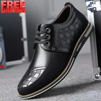 Zapatos De Cuero Casuales Elegante Para Hombre Moda Estilo Lujo Negocios Cómodos • $55.99