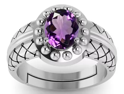 8.25 Carat Amethyst Silver Plated Ring Katela Ring Gemstone For Women's And Men • $45